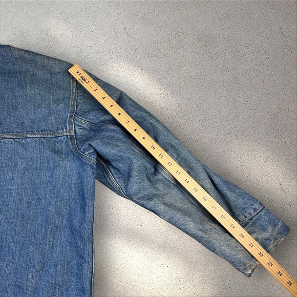 Vintage 70s Carhartt Denim Sherpa Barn Chore Coat Jacket Men's 42 USA - Picture 8 of 8